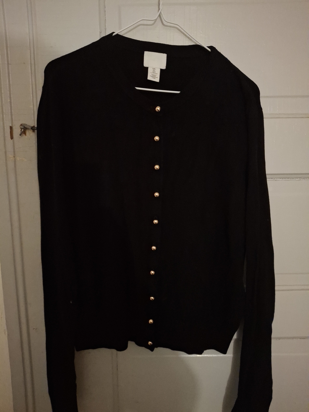 H&M Black Button-Front Women's Cardigan Sweater